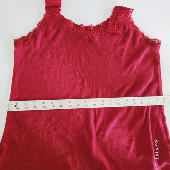 Just My Size Womans Red Tank with Lace Detail 2X - Picture 6 of 8